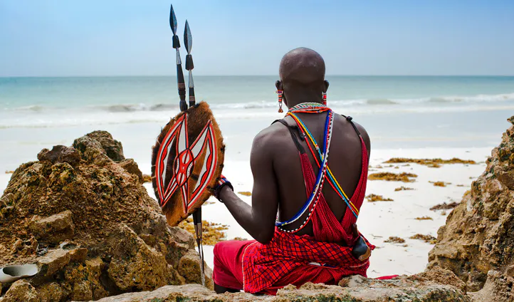 Maasai Warrior on Bea Leon Adventure